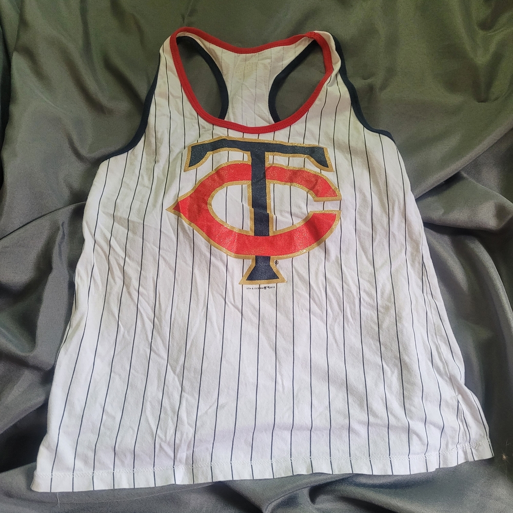 Minnesota Twins White Striped Tank